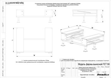Ферма выносная прямая серии feh 90 для платформ серии dsi встроенного типа